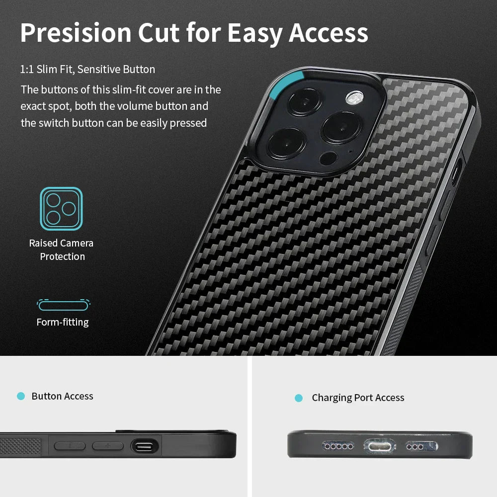 Strong Magsafe iPhone Case with Carbon Fiber Protection