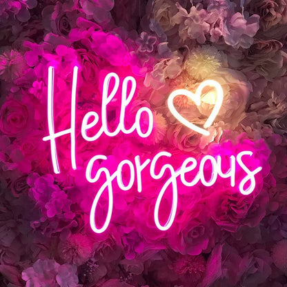 Bright LED Sign Hello Gorgeous - Fesara