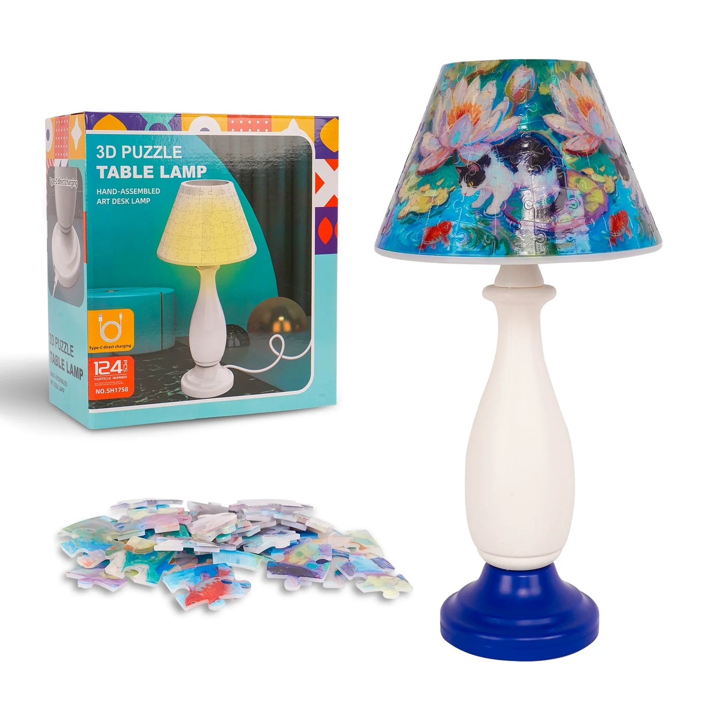 Contemporary Bedside Table Lamp with Dimmer Control