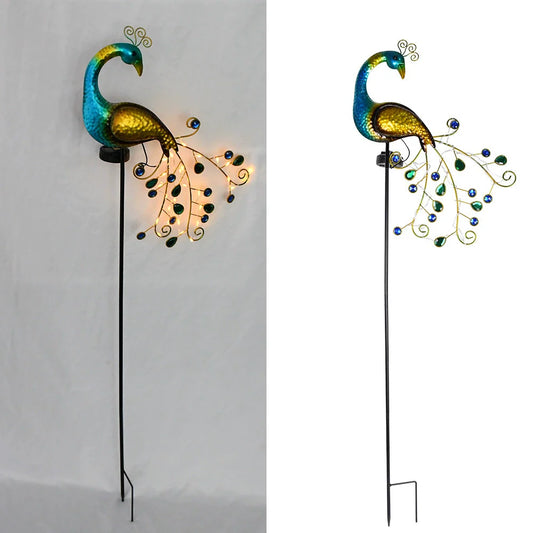 Colorful Outdoor Solar Lantern, Metal Garden Decor Statue - Fesara