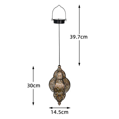 Outdoor Solar Pendant Lantern Moroccan Style Garden Light - Fesara