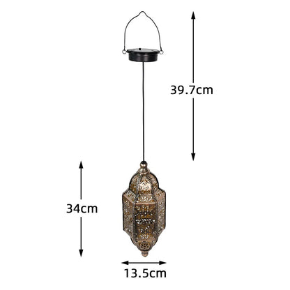 Outdoor Solar Pendant Lantern Moroccan Style Garden Light