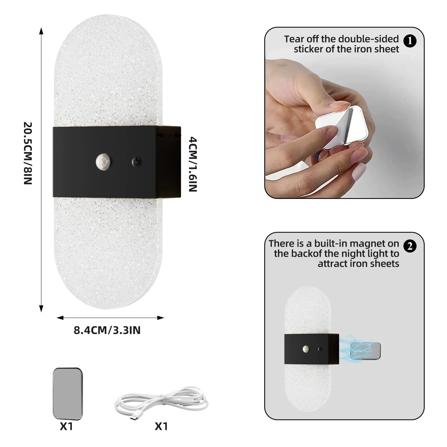 Wireless Motion Sensor Table Lamp, Rechargeable Night Light