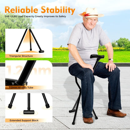 SEATWALK – Folding walking stick with integrated seat for comfort on the go 6