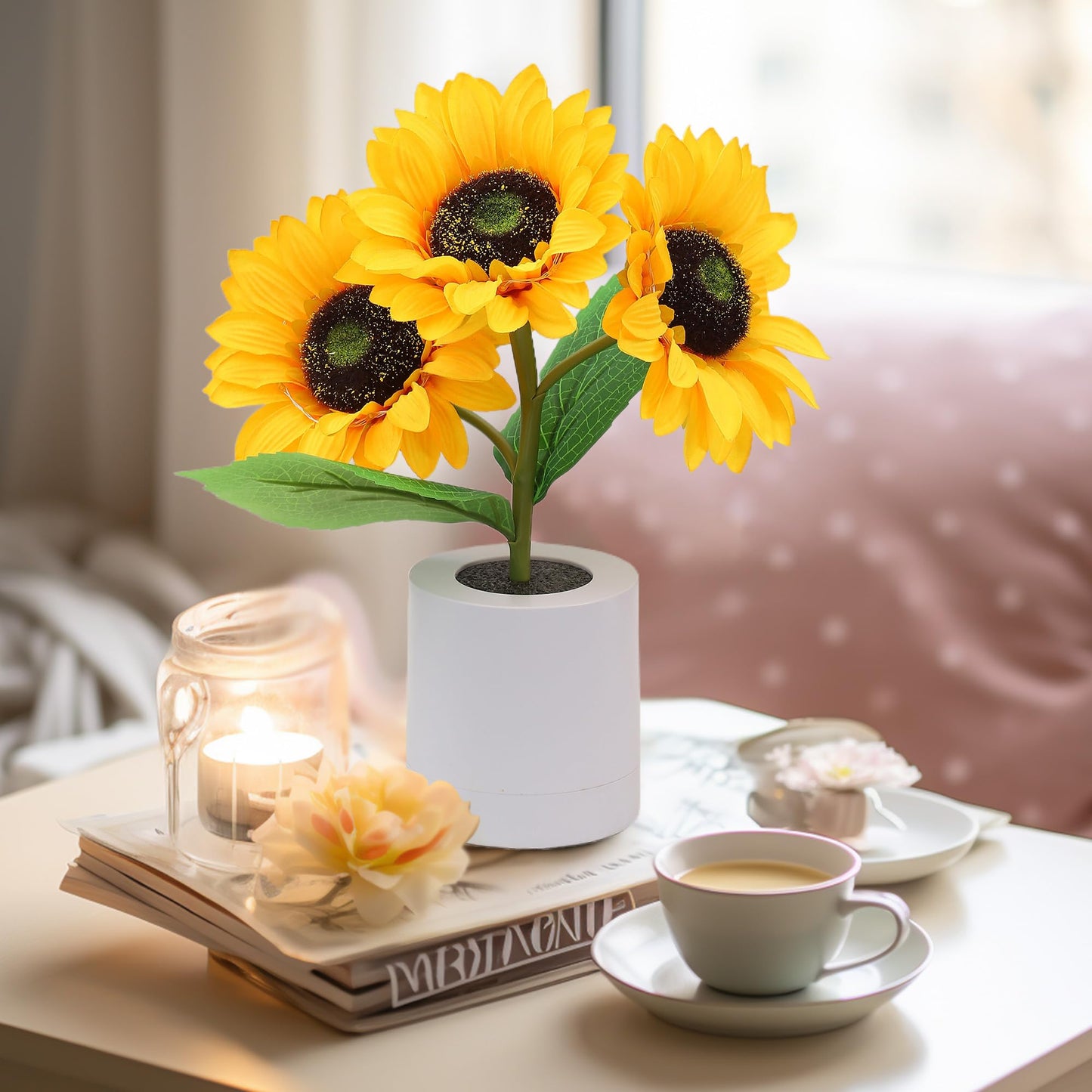 Bright Floral Desk Table Lamp
