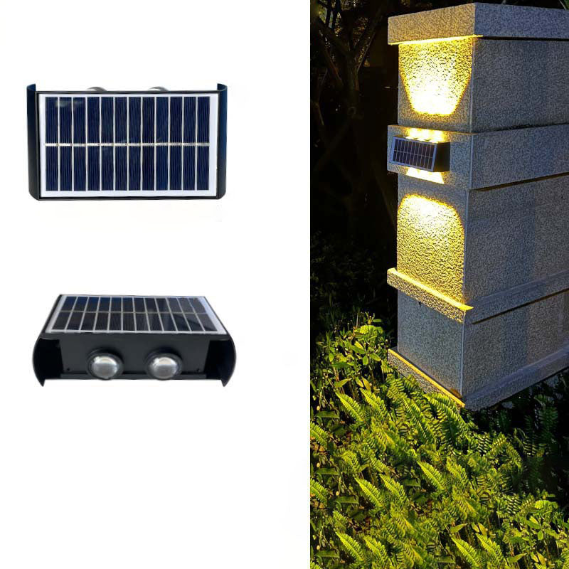 Outdoor Solar LED Wall Light Waterproof Rectangle Lamp