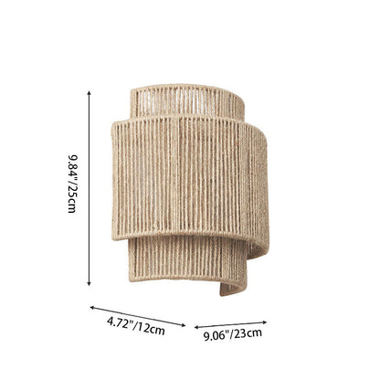 Natural Woven Rope Wall Lamp 1 Light Fixture