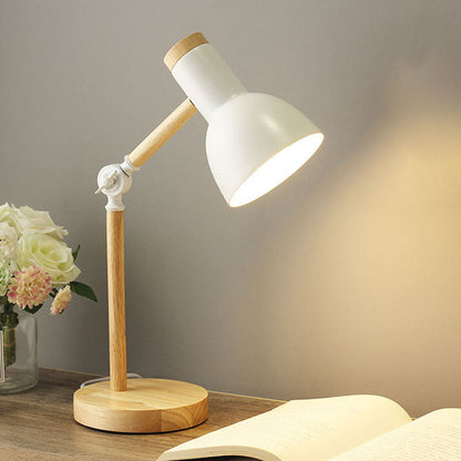Rustic Wooden Arc Table Lamp 1 Light