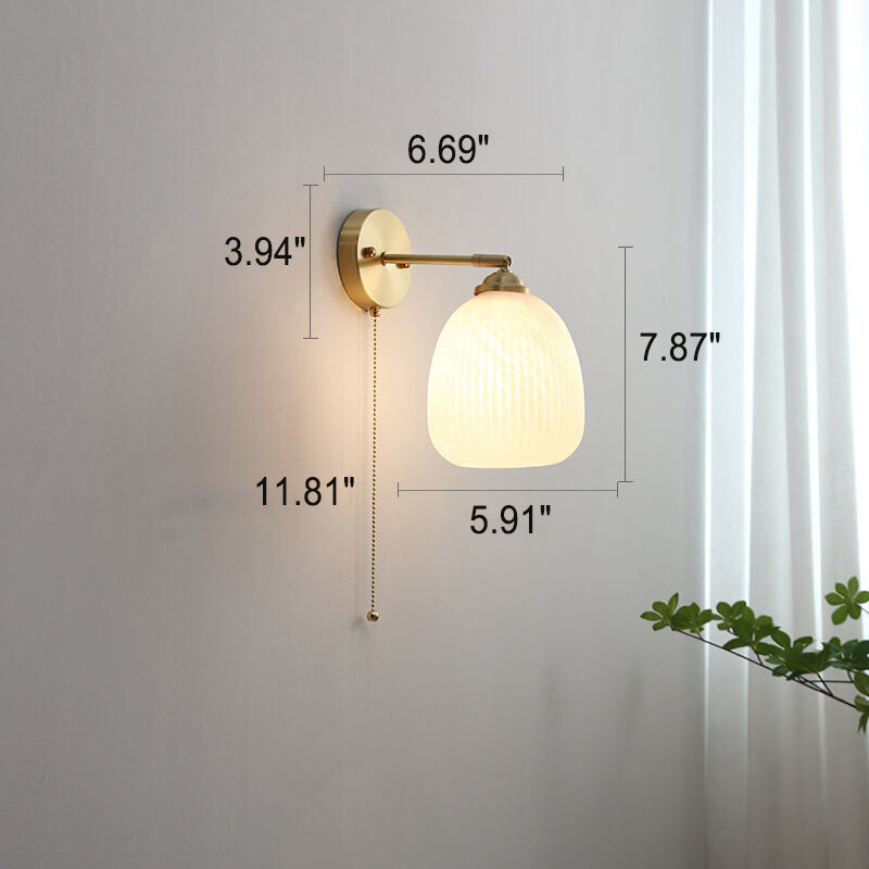 Vintage Gold Textured Glass Wall Lamp