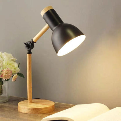Rustic Wooden Arc Table Lamp 1 Light