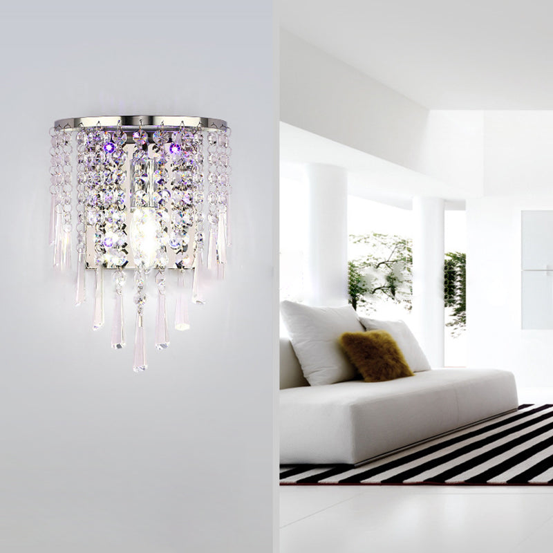 Elegant Crystal Glass 1-Light Wall Sconce Lamp