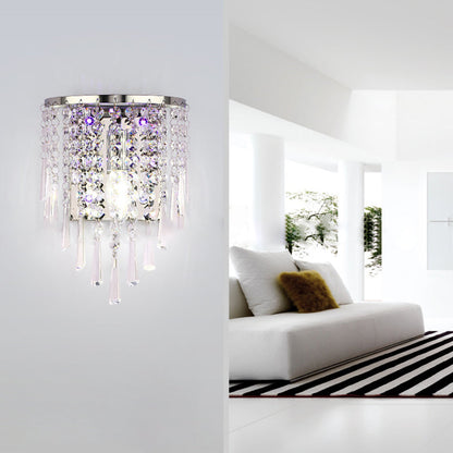 Elegant Crystal Glass 1-Light Wall Sconce Lamp