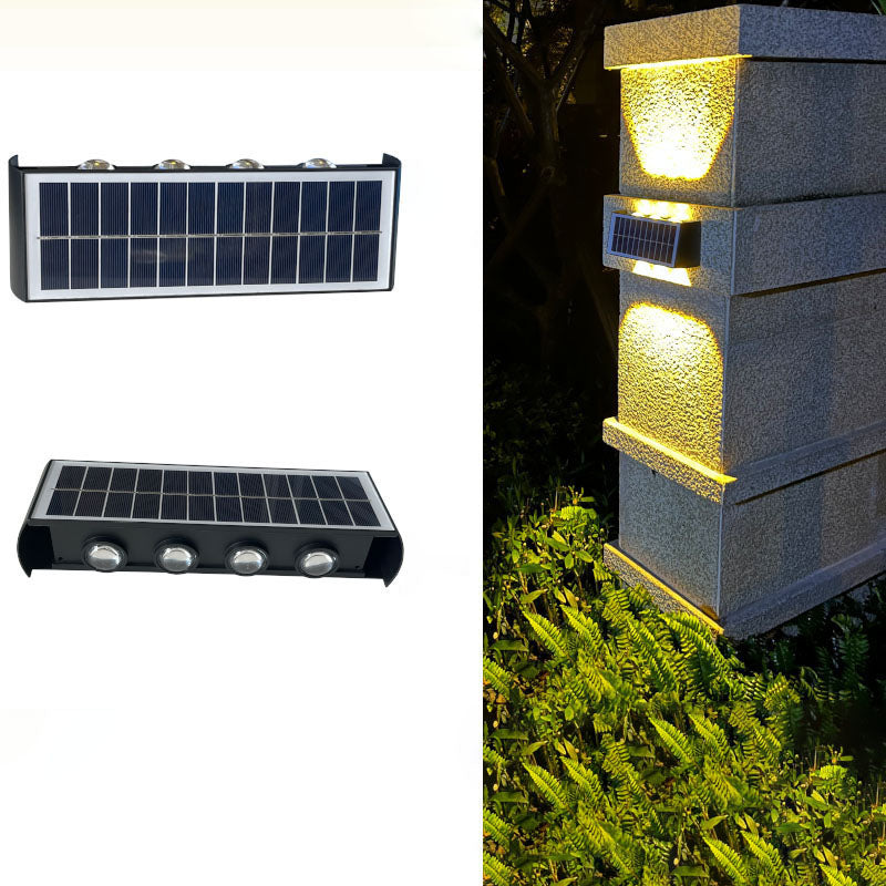 Outdoor Solar LED Wall Light Waterproof Rectangle Lamp