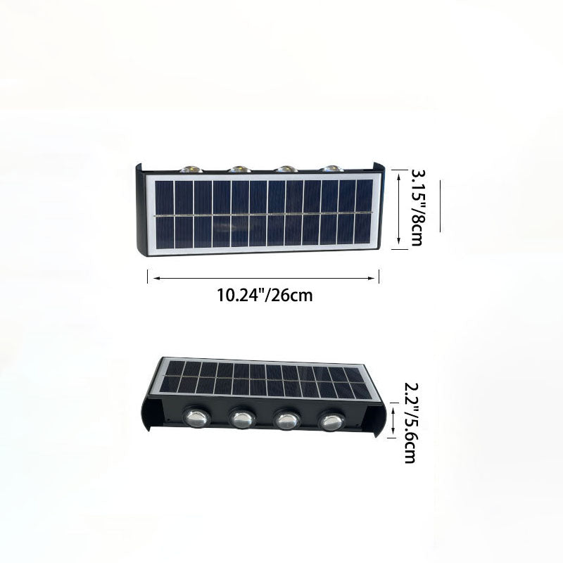Outdoor Solar LED Wall Light Waterproof Rectangle Lamp