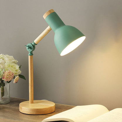 Rustic Wooden Arc Table Lamp 1 Light
