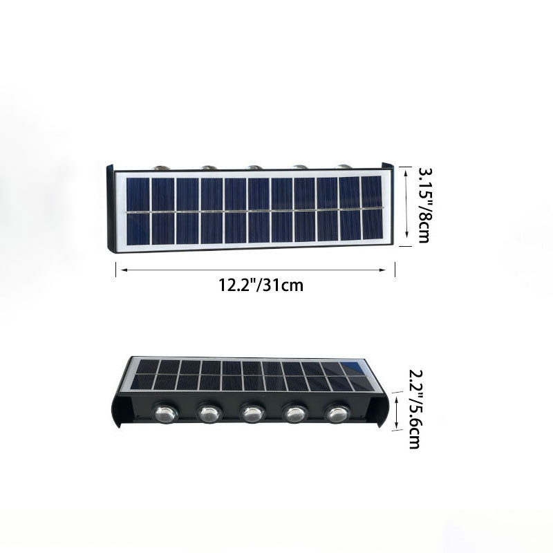 Outdoor Solar LED Wall Light Waterproof Rectangle Lamp