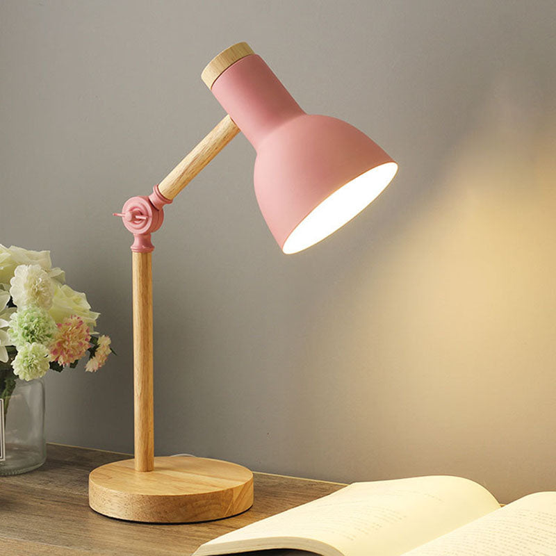 Rustic Wooden Arc Table Lamp 1 Light