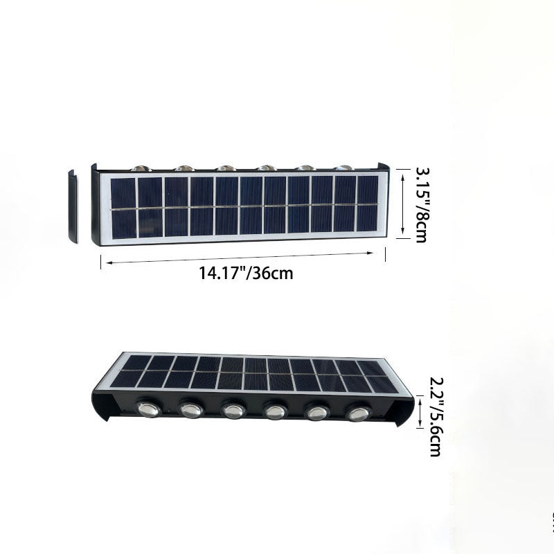 Outdoor Solar LED Wall Light Waterproof Rectangle Lamp
