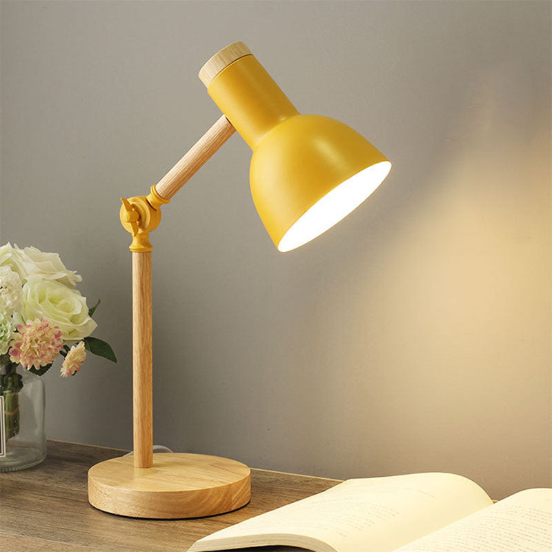 Rustic Wooden Arc Table Lamp 1 Light