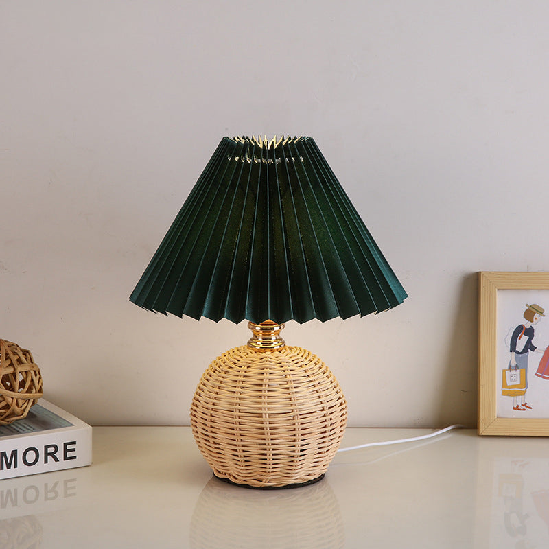 Natural Woven Shade Modern LED Desk Lamp