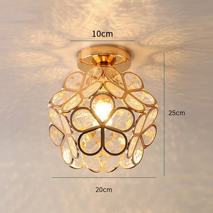 Elegant Glass Ceiling Lamp with Flower Design