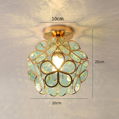 Elegant Glass Ceiling Lamp with Flower Design