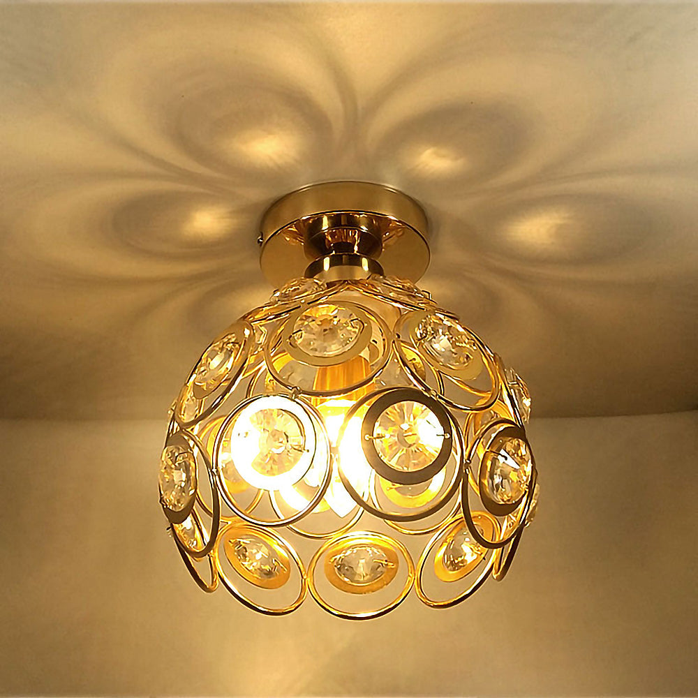 Elegant Crystal Glass Round LED Ceiling Light