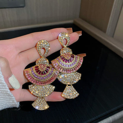 Luxurious Crystal Drop Tassel Earrings for Women