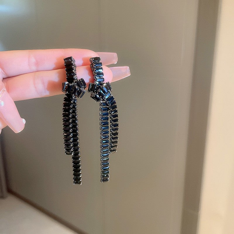 Luxurious Crystal Drop Tassel Earrings for Women
