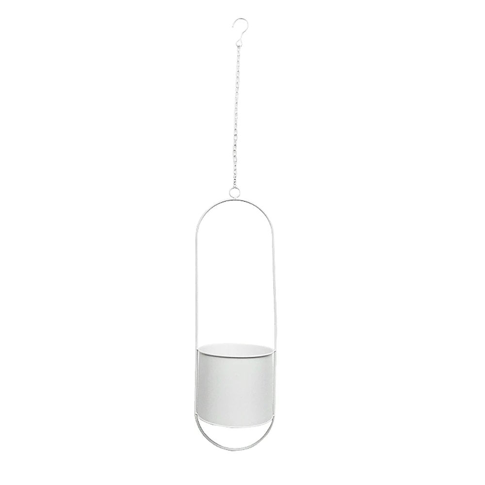 Stylish Metal Hanging Planter with Chain