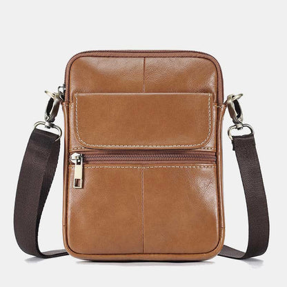 Men's Classic Leather Crossbody Messenger Bag