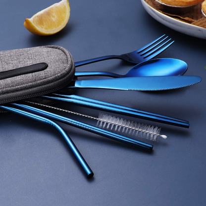 Portable 4-Piece Stainless Steel Travel Cutlery Set