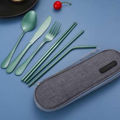 Portable 4-Piece Stainless Steel Travel Cutlery Set
