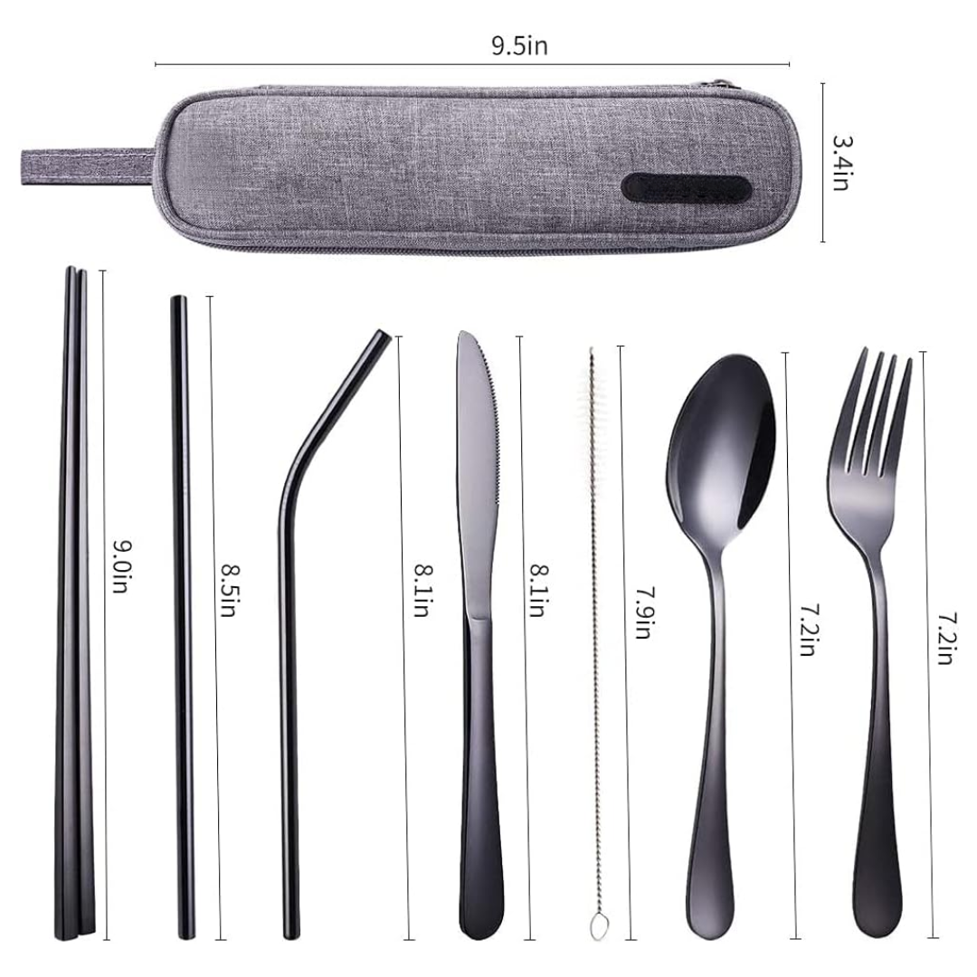 Portable 4-Piece Stainless Steel Travel Cutlery Set