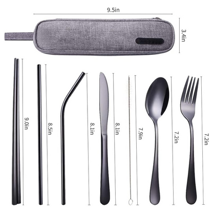 Portable 4-Piece Stainless Steel Travel Cutlery Set