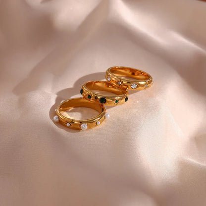 Luxury Diamond Star Studded Gold Ring
