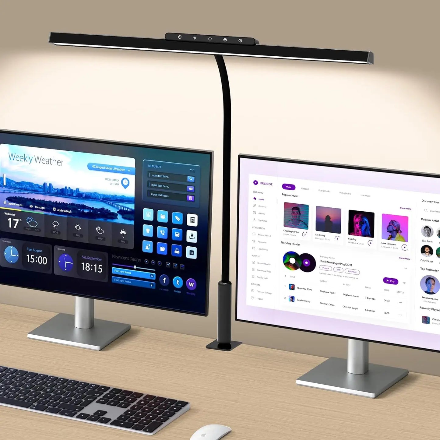 Bright LED Clamp Desk Lamp with Wide Lighting - Fesara