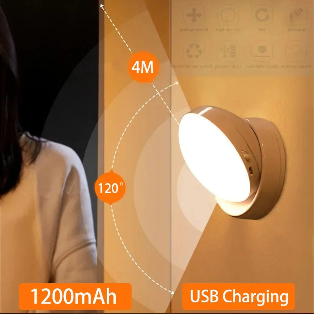 Bright Motion Sensor LED Nightlight with 360 Rotation