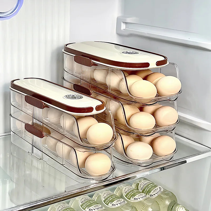 Clear Stackable Refrigerator Egg Tray Storage