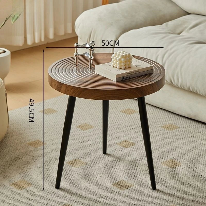 Traditional Round Wood Coffee Table Japanese Style Low Table