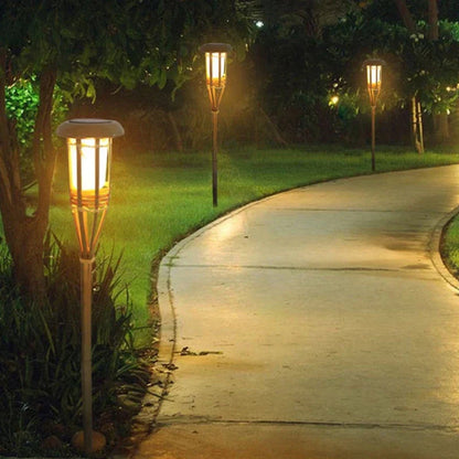 Outdoor Solar Powered Garden Torch Lights Set