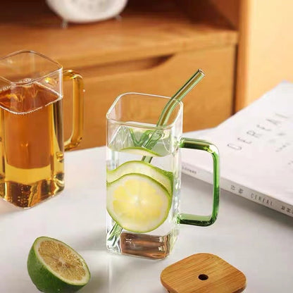 Big Square Travel Mug with Lid and Straw