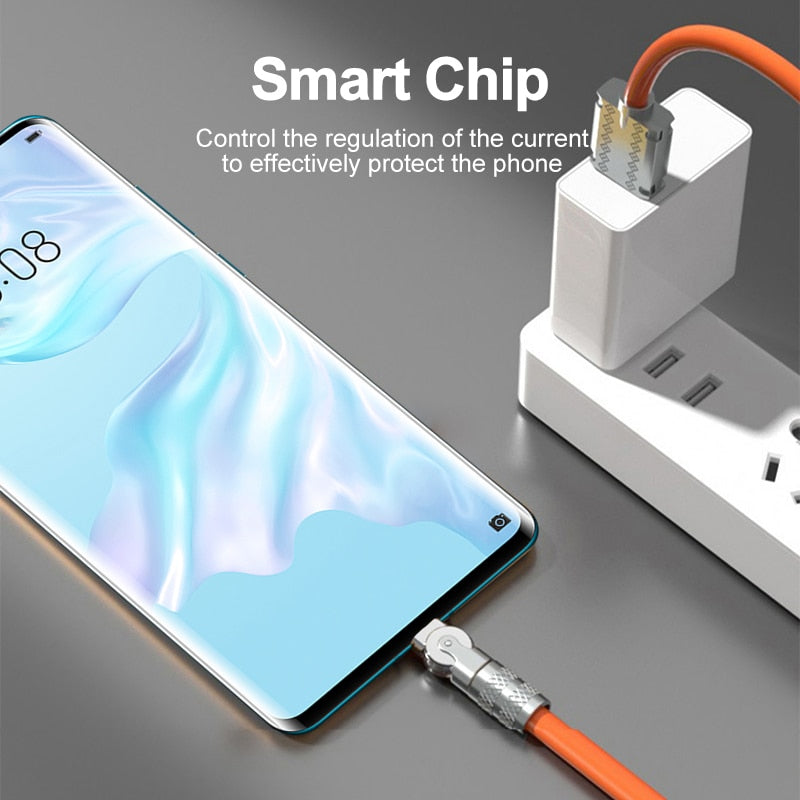 Fast Charging Phone Cable with 360 Rotator
