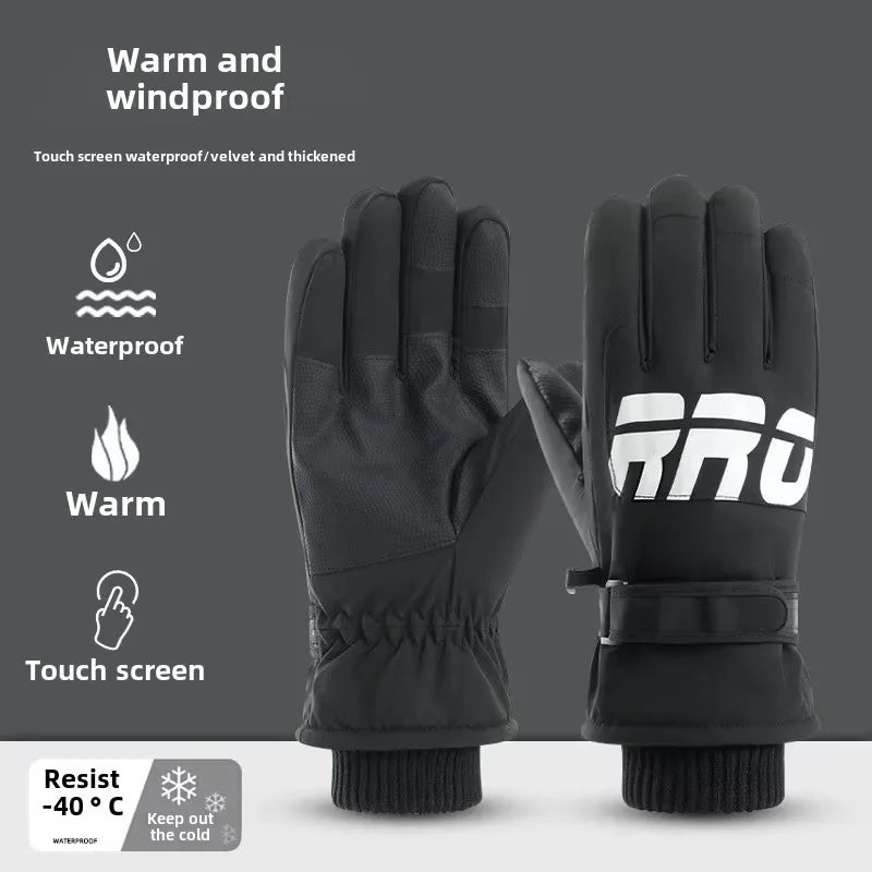 Warm Waterproof Ski Gloves with Touchscreen Fingers