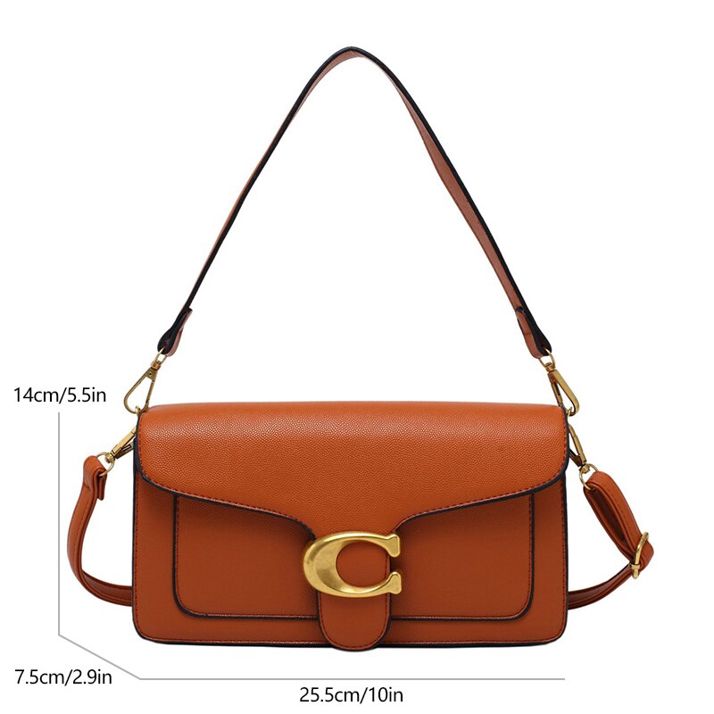 Premium Chic Faux Leather Tote Bag Gold Brown Accent