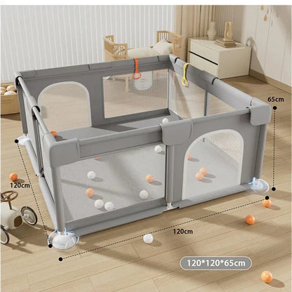 Spacious Baby Playyard with Soft Play Panels