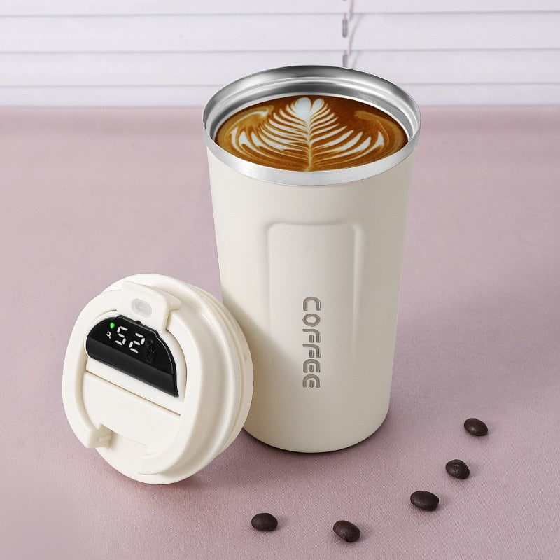 Insulated Smart Coffee Mug with LED Temperature Display
