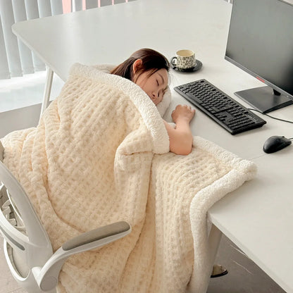 Cozy Double Layer Fleece Blanket with Soft Plush Finish