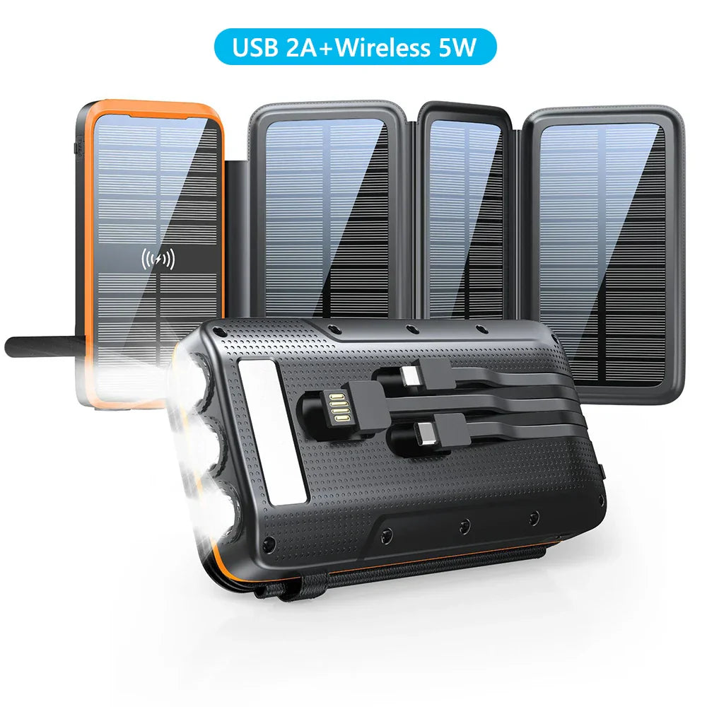 Portable Solar Power Bank 43800mAh Fast Charger - Fesara