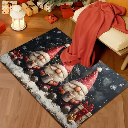 Festive Holiday Welcome Mat Indoor Outdoor Door Mat